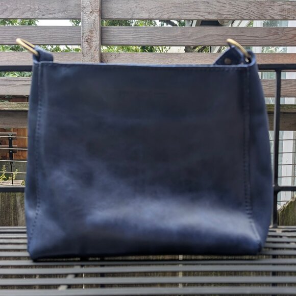 Portland Leather Handbags - Portland Leather Cowboy Blue Triangle Bag - PLG